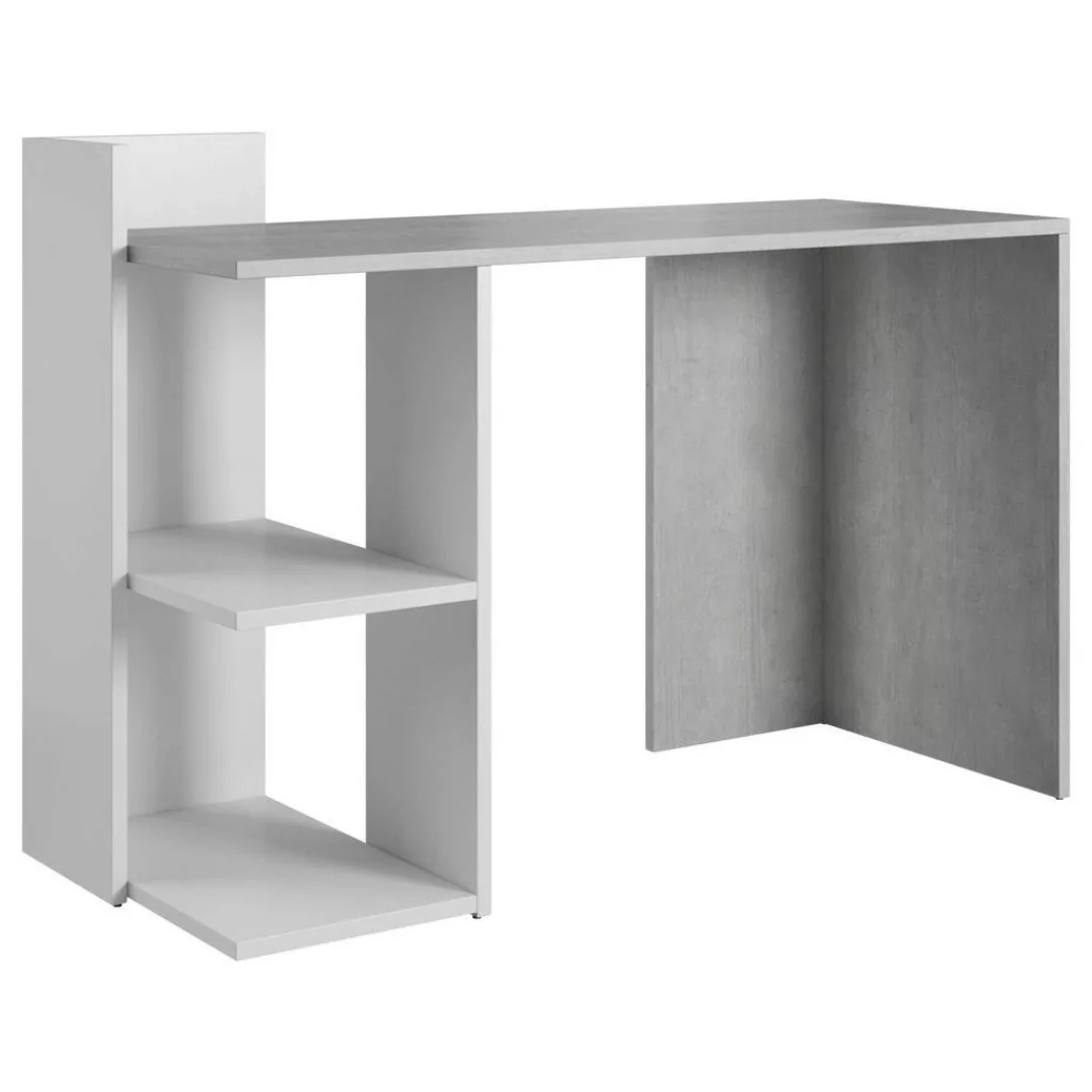 Schreibtisch SCHREIBTISH PACO 1 Beton Optik weiß B/H/T: ca. 120x87x52 cm günstig online kaufen