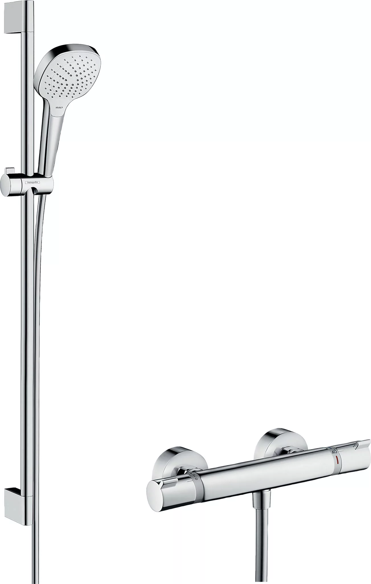 hansgrohe Duschsystem »Croma Select E«, (Komplett-Set), Aufputz mit Ecostat günstig online kaufen