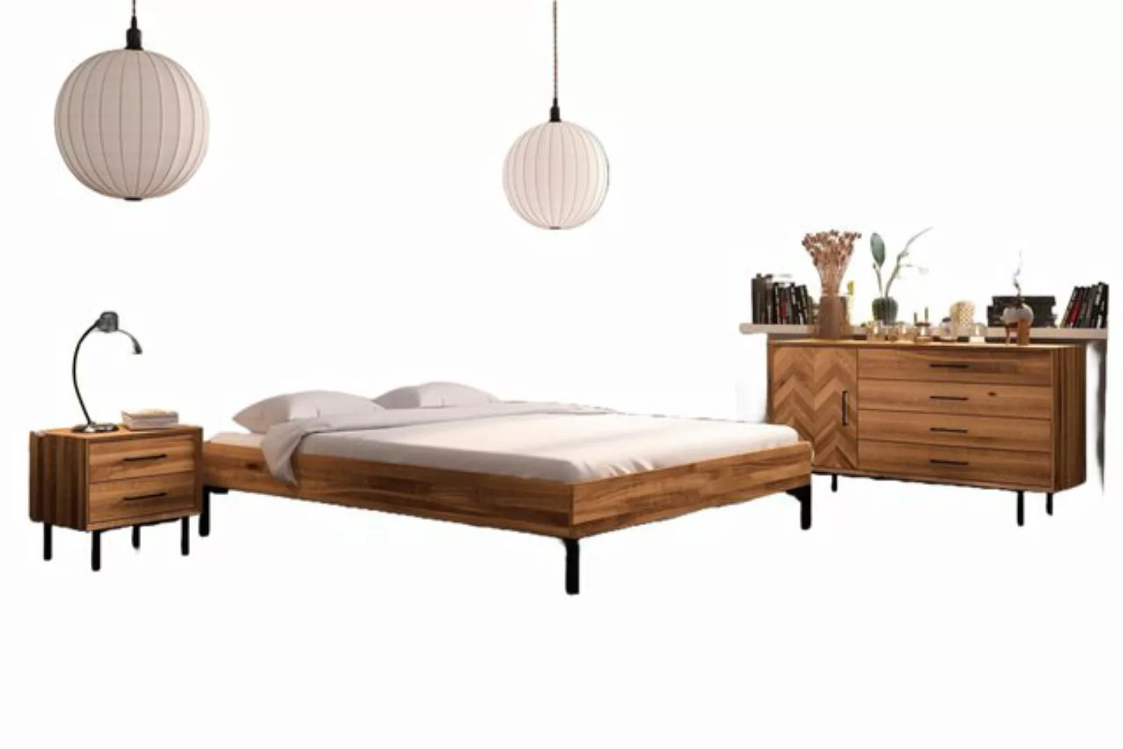 Natur24 Einzelbett Bett Seiba 3 Sonderlänge 120x190 Wildeiche Metallbeine o günstig online kaufen