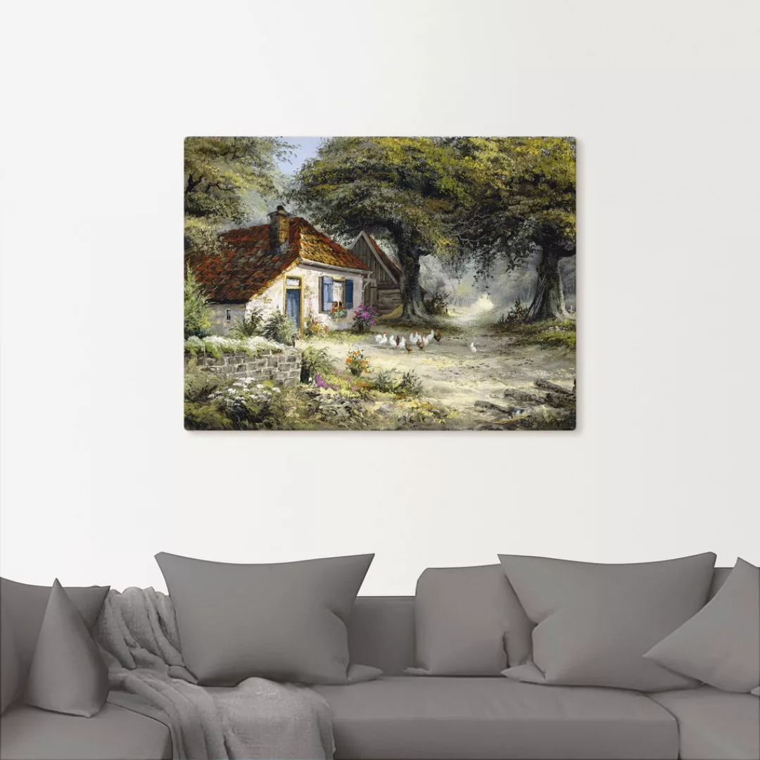 Artland Wandbild "Märchenhaftes Ferienhaus", Garten, (1 St.), als Leinwandb günstig online kaufen