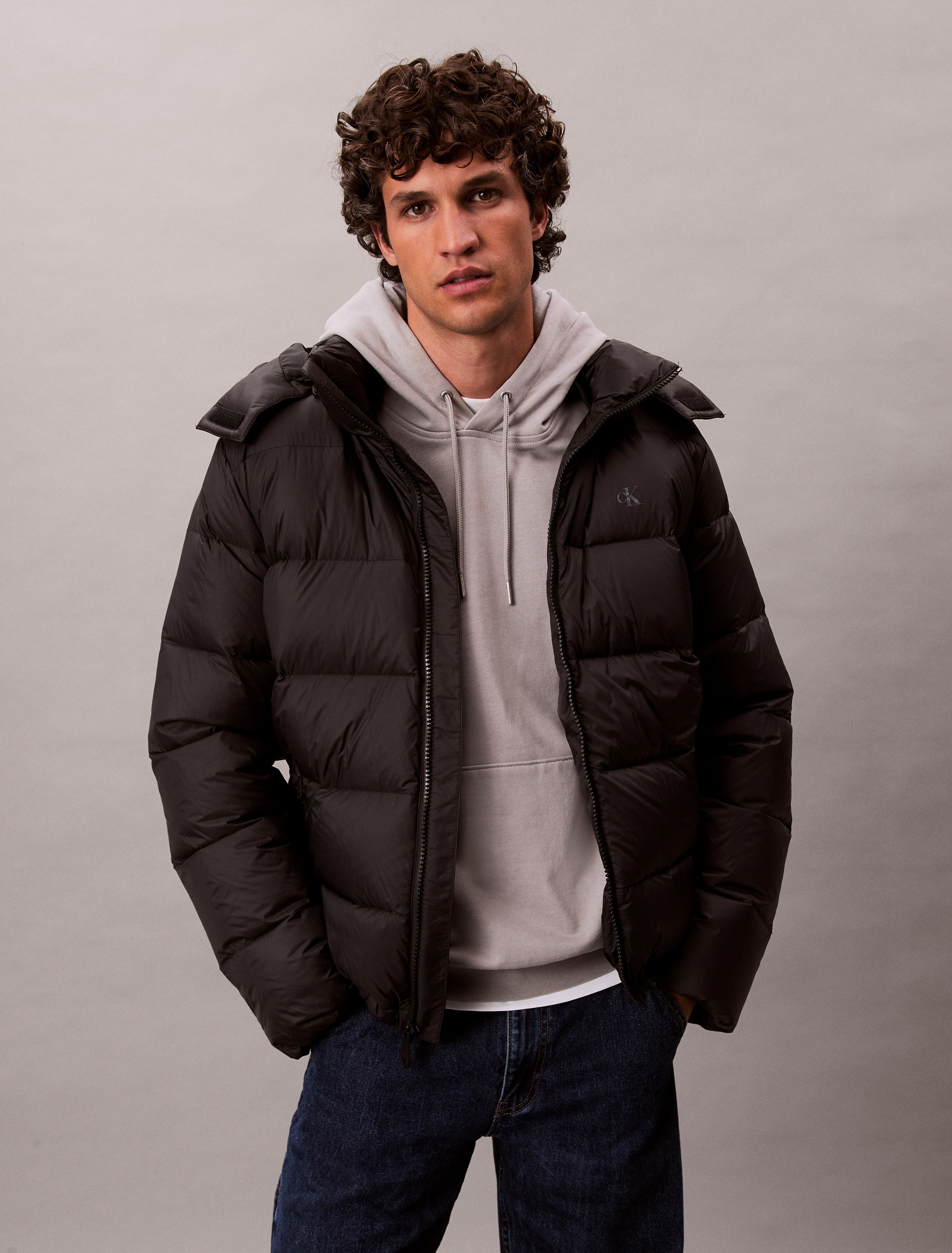 Calvin Klein Jeans Steppmantel "LS NYLN ZP OFF HD DW", Mit Rundhalsausschni günstig online kaufen