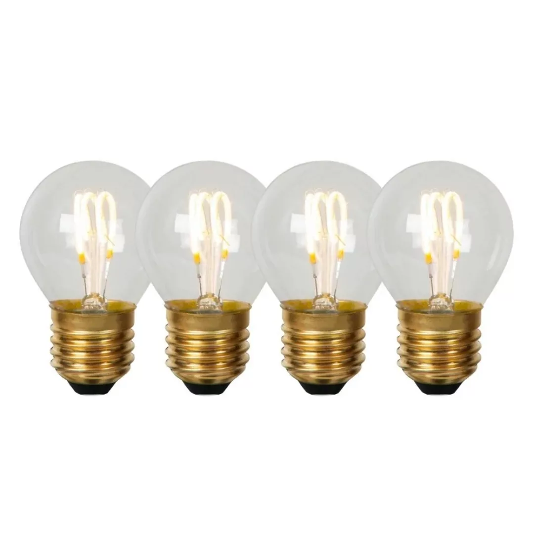 LED Leuchtmittel E27 - Tropfen P45 in Transparent 3W 210lm 2700K 4er-Pack günstig online kaufen