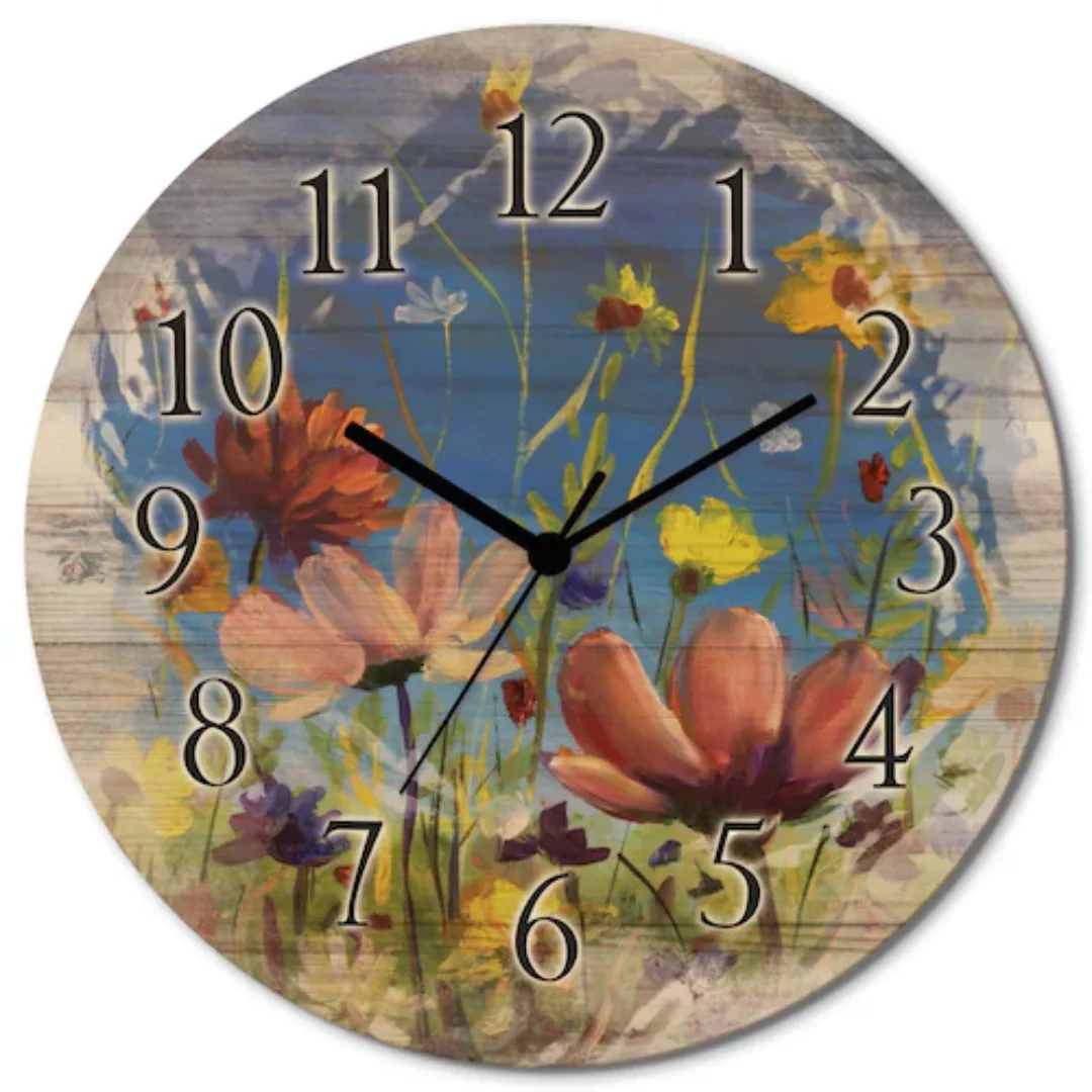 Artland Wanduhr »Wildblumenwiese« günstig online kaufen