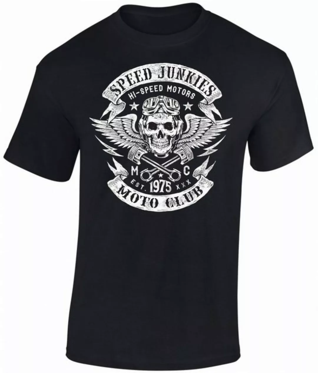 Baddery Print-Shirt Biker Shirt, "Speed Junkies", Motorrad T-Shirt, hochwer günstig online kaufen