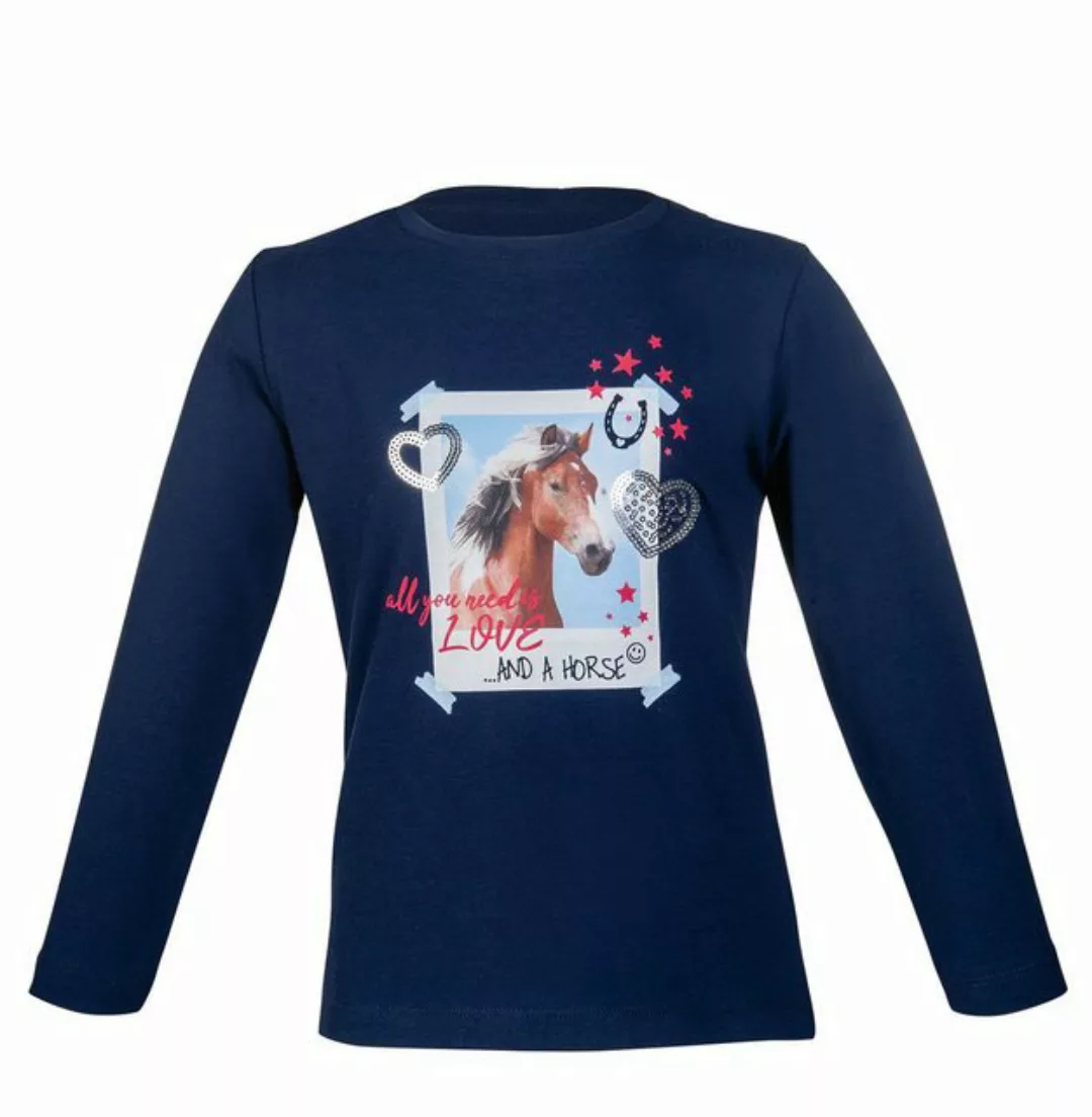 HKM Langarmshirt Longsleeve -Navy Horse- günstig online kaufen