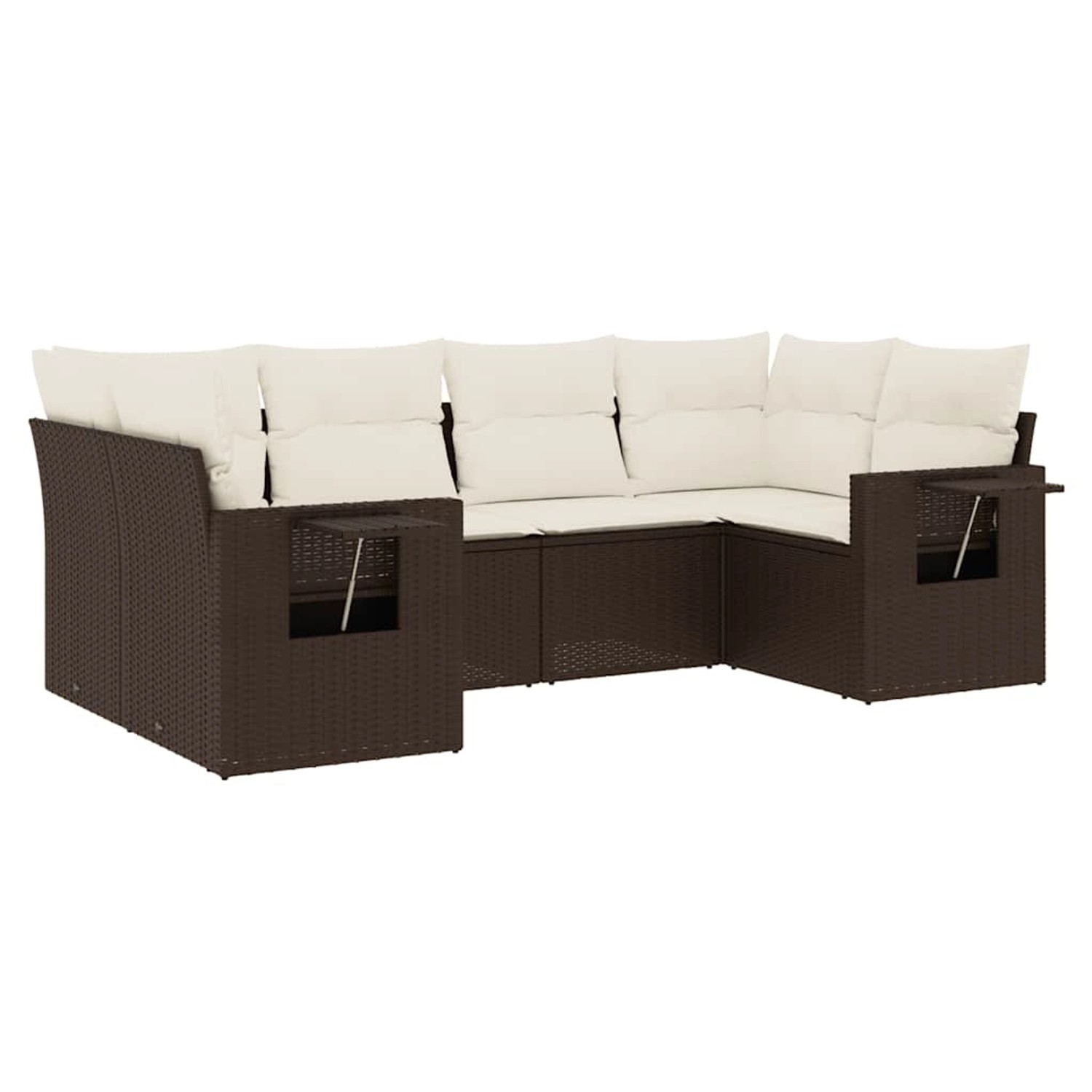 vidaXL 6-Tlg Garten-Sofagarnitur mit Kissen Braun Poly Rattan 3252920 günstig online kaufen