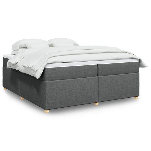 vidaXL Boxspringbett, Boxspringbett mit Matratze Dunkelgrau 200x200 cm Stof günstig online kaufen