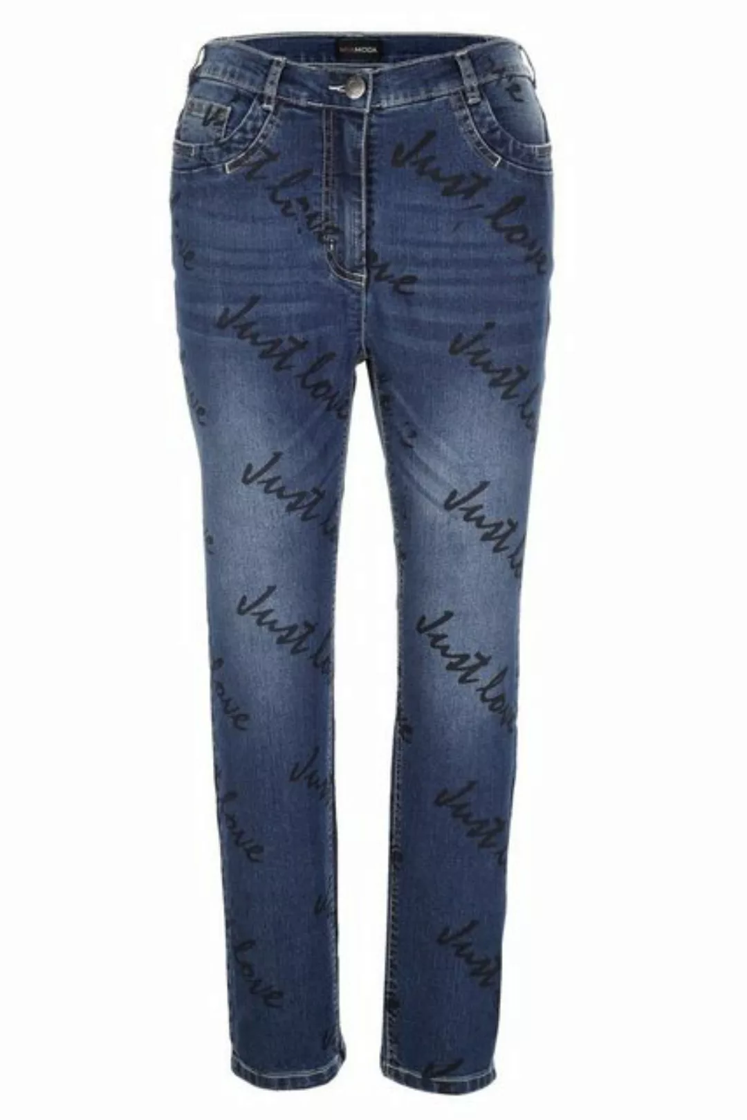 MIAMODA Regular-fit-Jeans 7/8-Jeans Slim Fit Alloverprint 5-Pocket günstig online kaufen