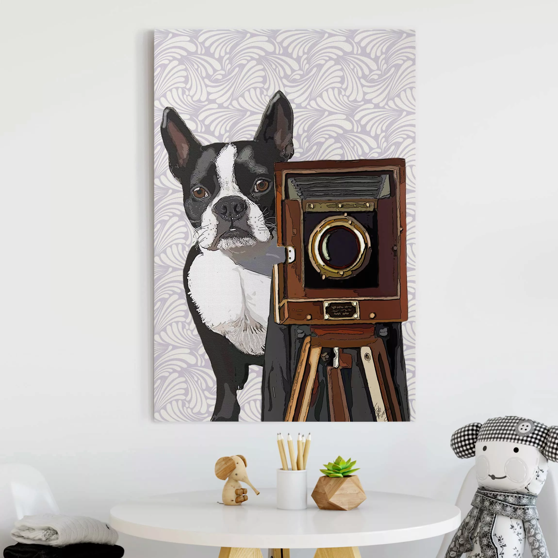 Leinwandbild Tiere - Hochformat Tierfotograf Terrier günstig online kaufen