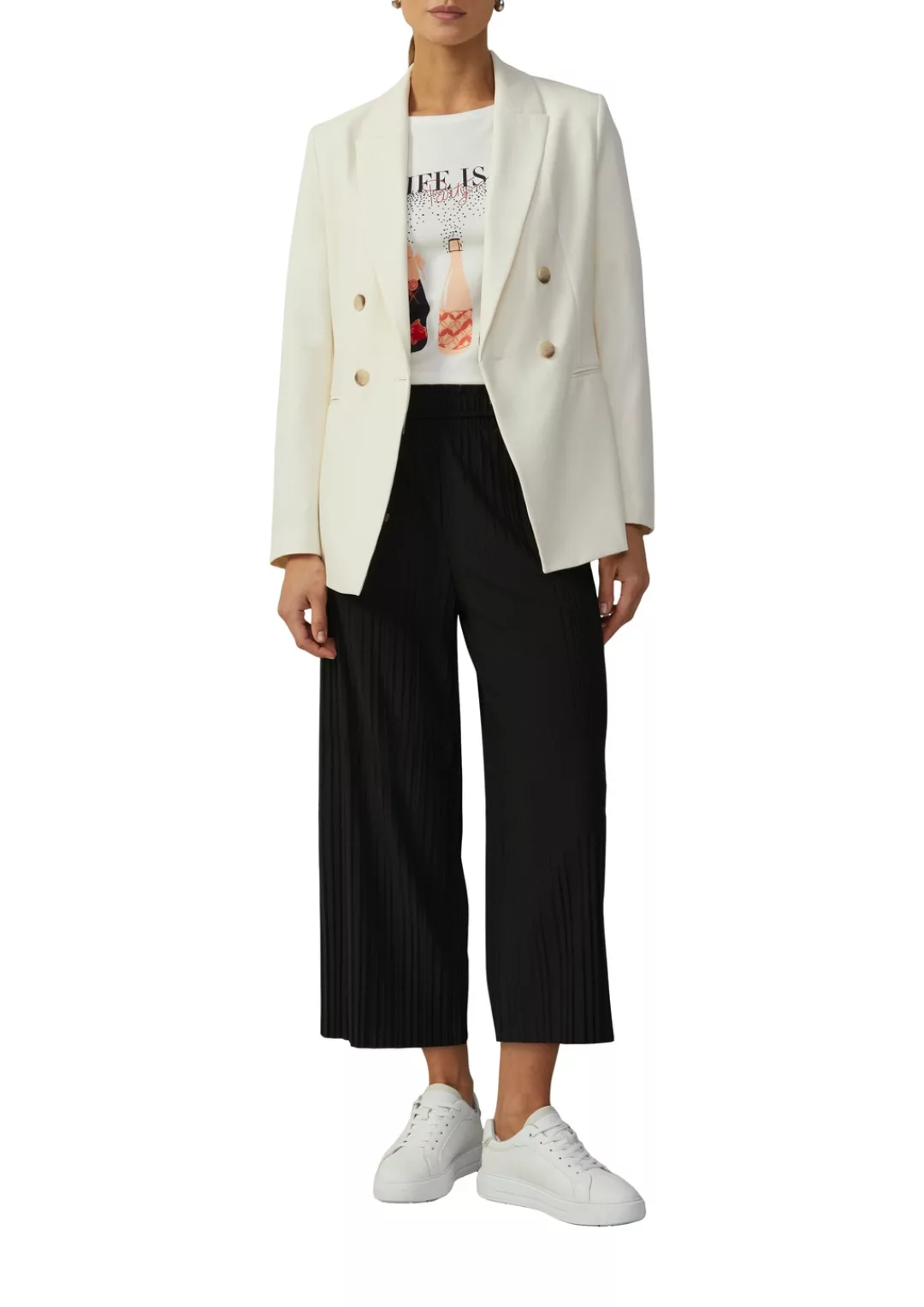 s.Oliver BLACK LABEL Stoffhose, Sommerhose mit Wide Leg günstig online kaufen