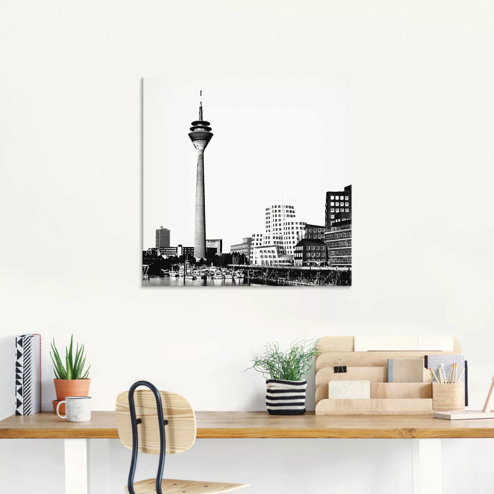 Artland Glasbild "Düsseldorf Collage Skyline 15", Deutschland, (1 St.), in günstig online kaufen
