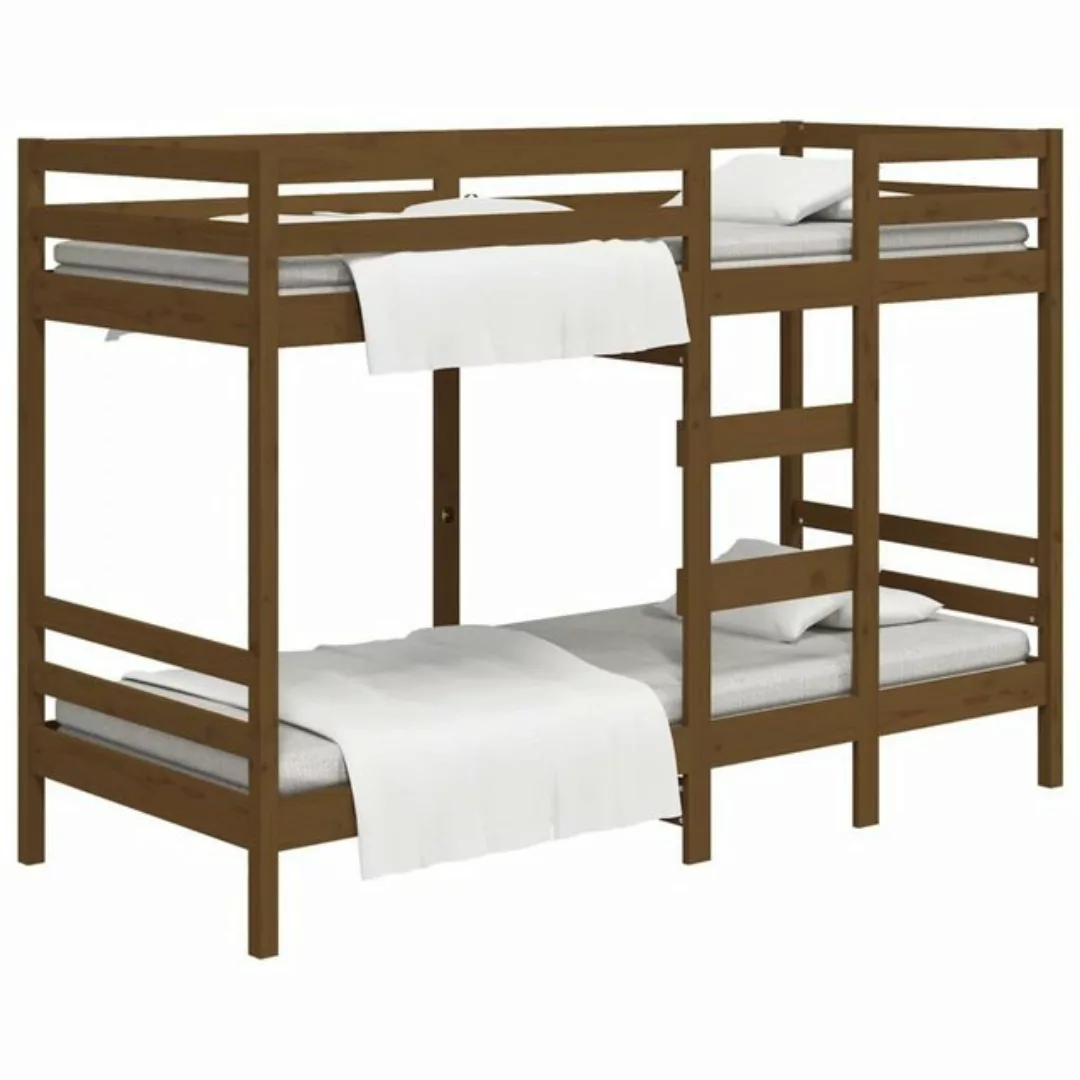 vidaXL Bettgestell Etagenbett Honigbraun 90x200 cm Massivholz Kiefer Bett B günstig online kaufen