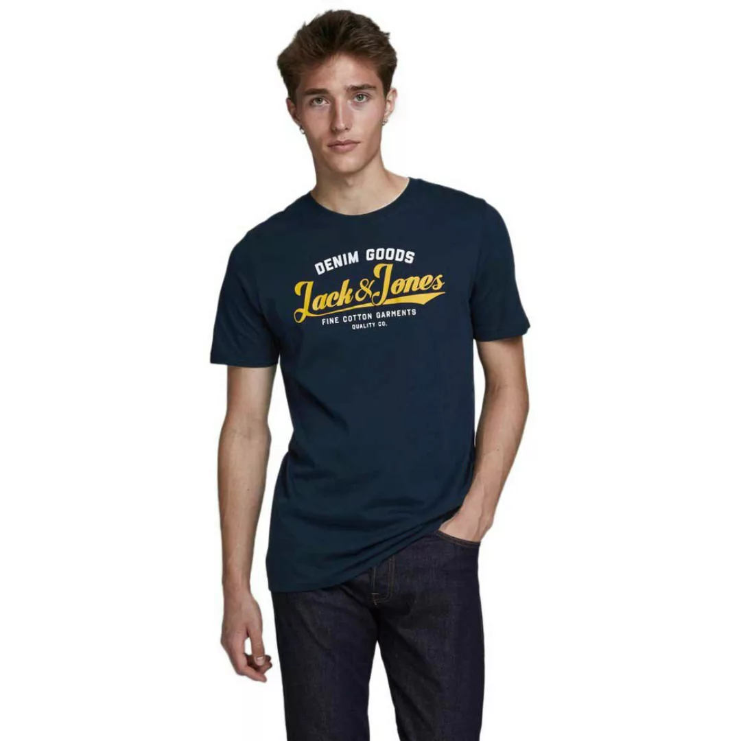 Jack & Jones Logo O-neck 2 Colors Kurzärmeliges T-shirt XS Navy Blazer / Sl günstig online kaufen