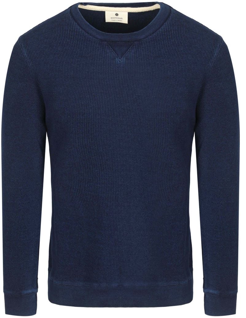 Anerkjendt Pullover Ruben Waffle Navy - Größe S günstig online kaufen