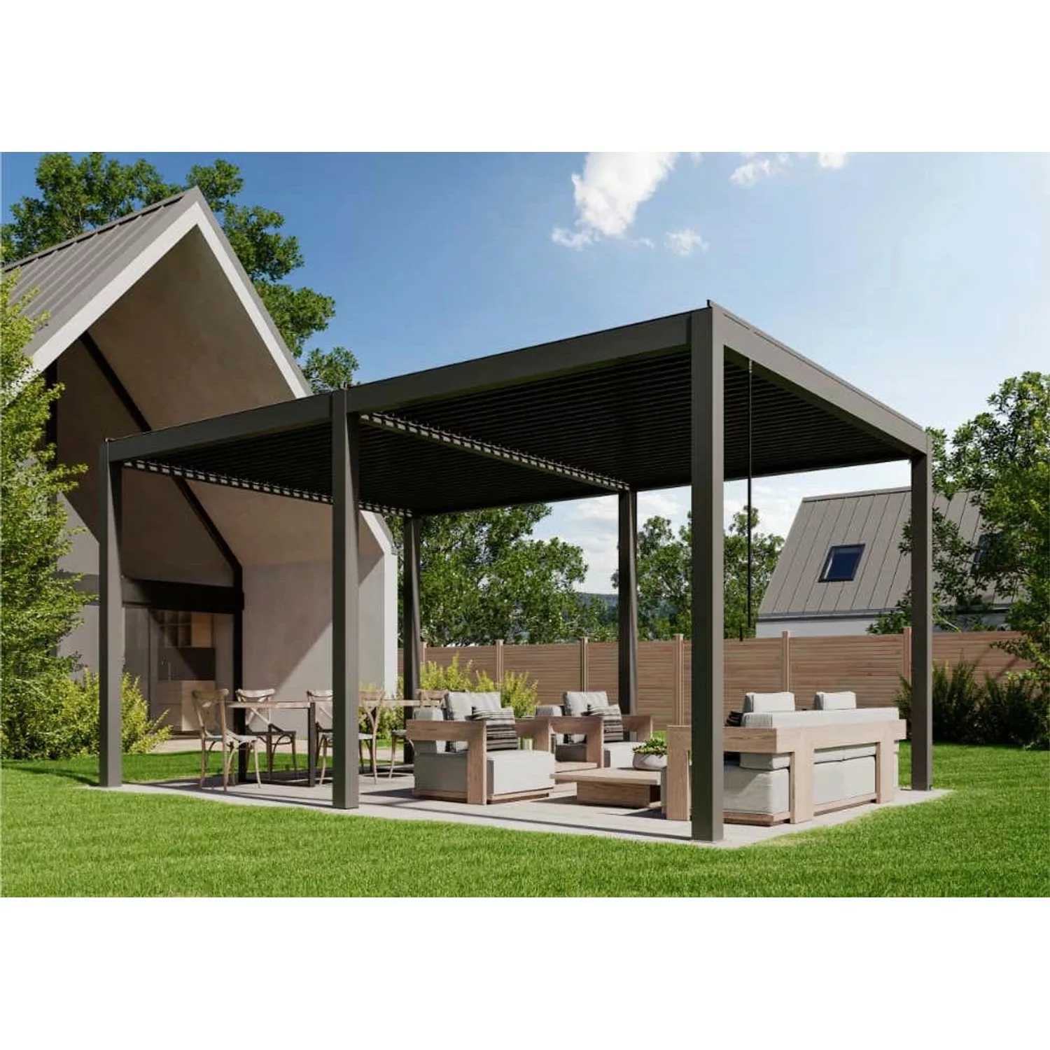 Huun Pergola Piano in Anthrazit 600 x 400 cm günstig online kaufen