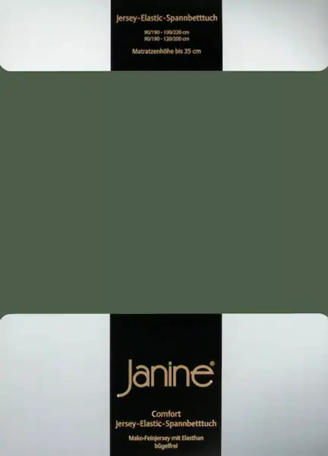 Janine Spannbetttuch Elastic-Jersey 5002 olivgrün Größe:  150x200 cm günstig online kaufen