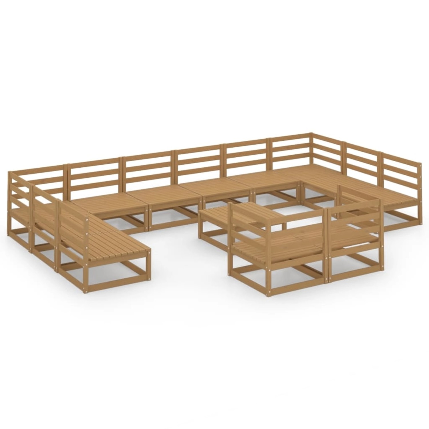 vidaXL 13-tlg Garten-Lounge-Set Massivholz Kiefer Modell 22 günstig online kaufen