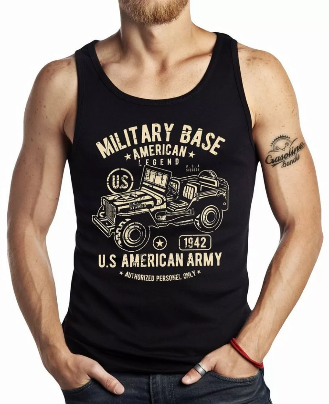 GASOLINE BANDIT® Tanktop American Legend für den Military Army und Jeep Fan günstig online kaufen