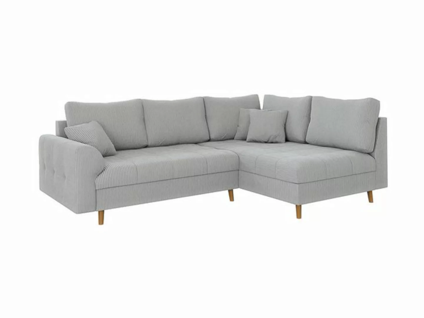 S-Style Möbel Ecksofa Zara mit Braun Holzfüßen im skandinavischen Stil aus günstig online kaufen