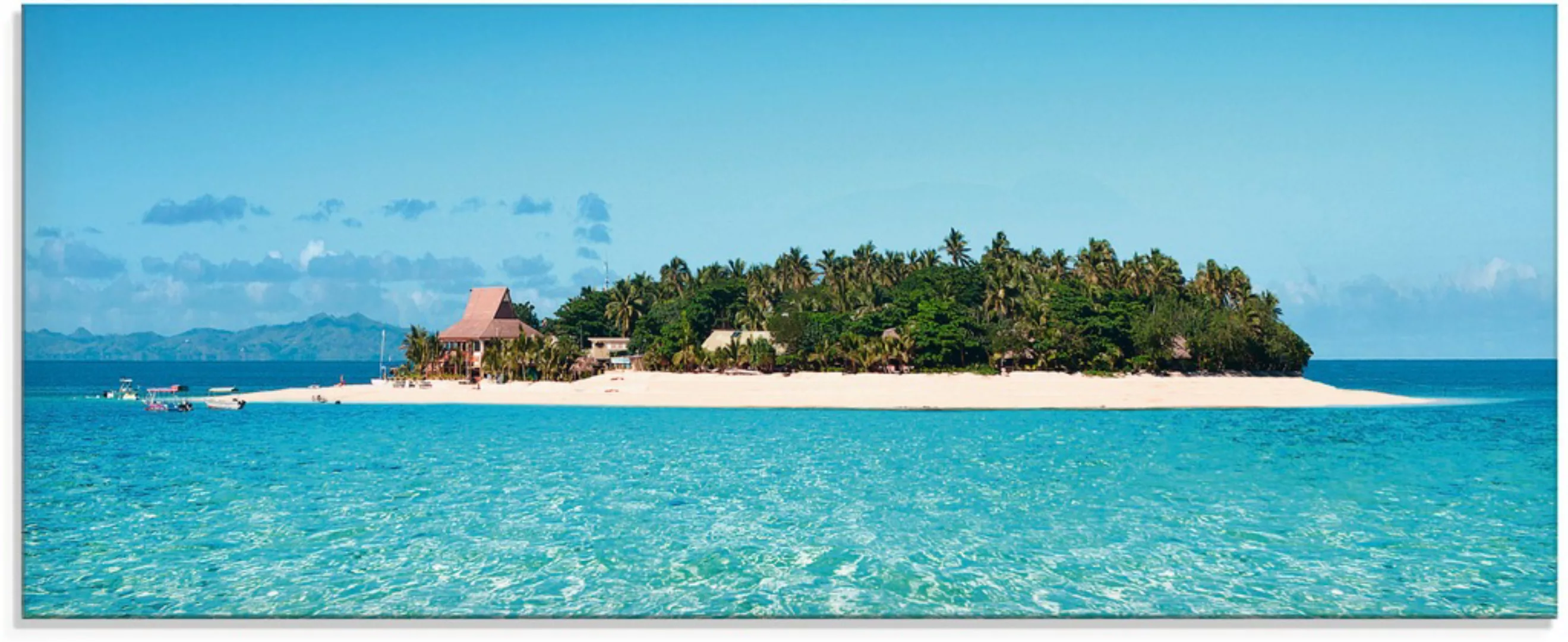 Artland Glasbild "Verblüffende Fiji Insel und klares Meer", Gewässer, (1 St günstig online kaufen