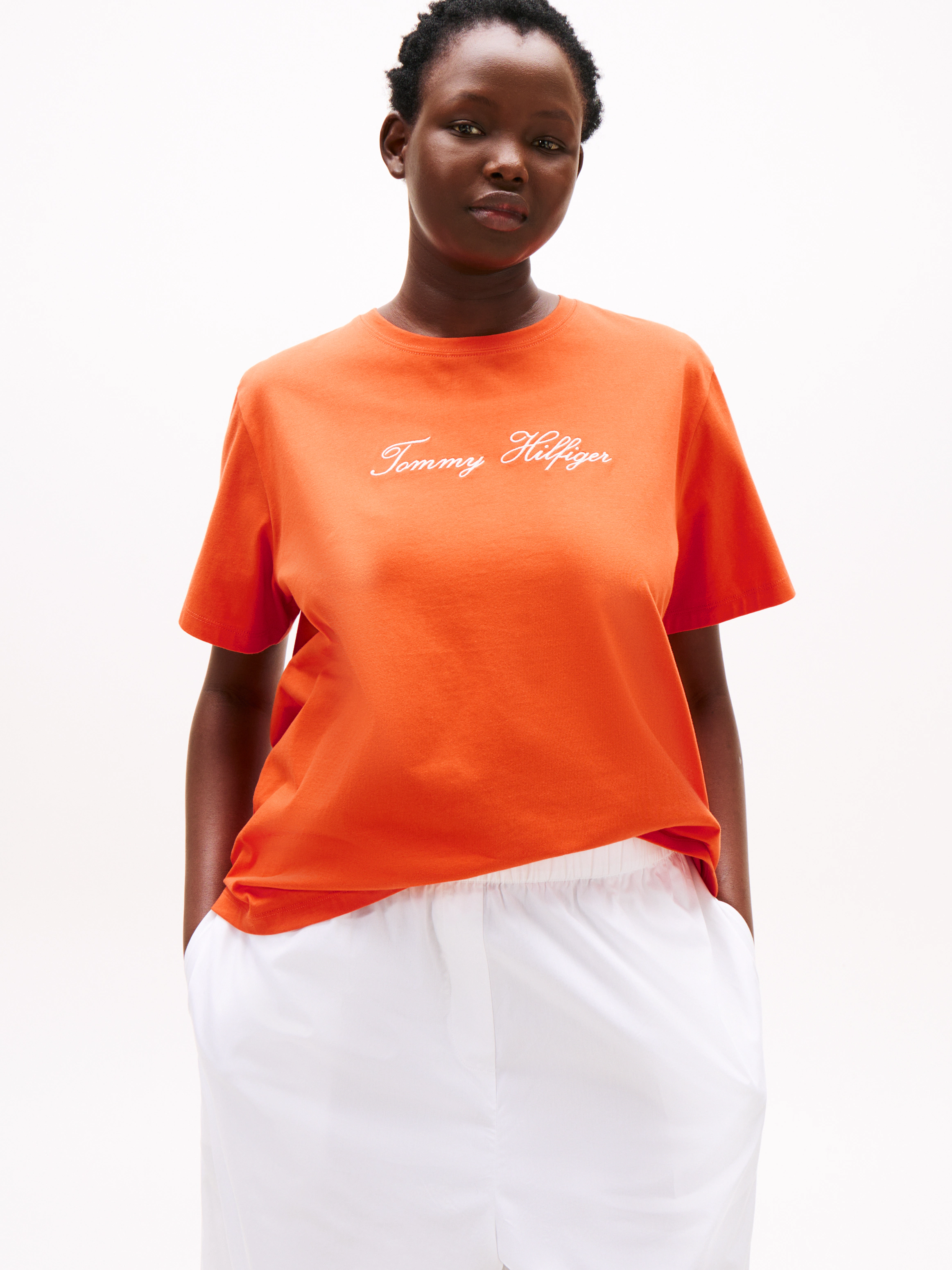 Tommy Hilfiger Curve T-Shirt "CRV SCRIPT REG C-NK SS T-SHIRT" günstig online kaufen