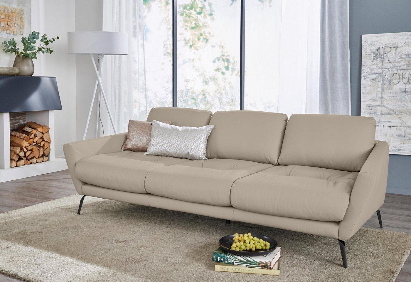 W.SCHILLIG Big-Sofa "softy", mit dekorativer Heftung im Sitz, Füße schwarz günstig online kaufen