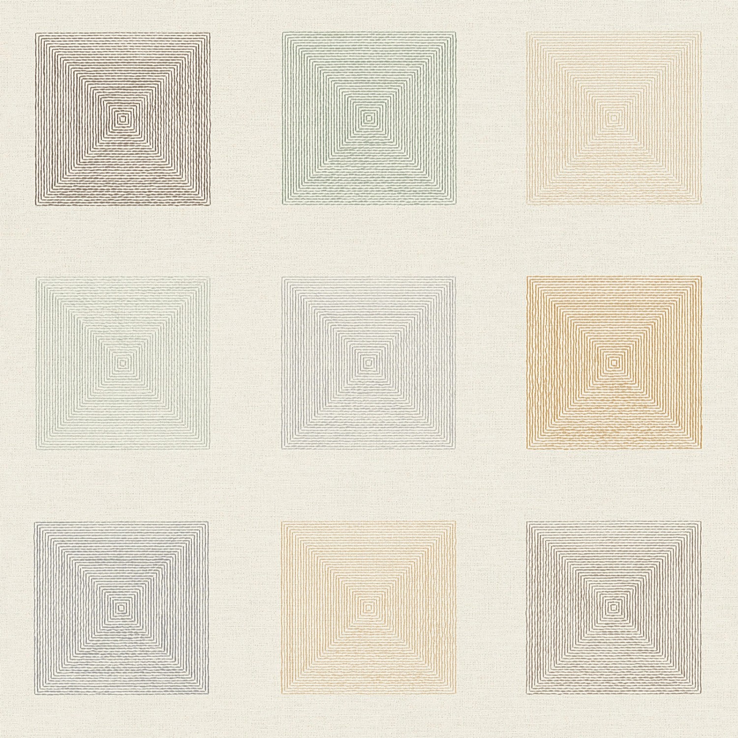 Bricoflor Ethno Tapete Weiß Bunt Geometrische Vliestapete mit Quadrat Muste günstig online kaufen