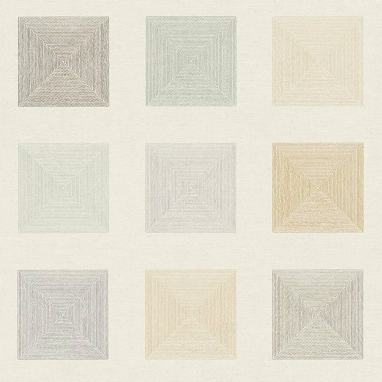 Bricoflor Ethno Tapete Weiß Bunt Geometrische Vliestapete mit Quadrat Muste günstig online kaufen