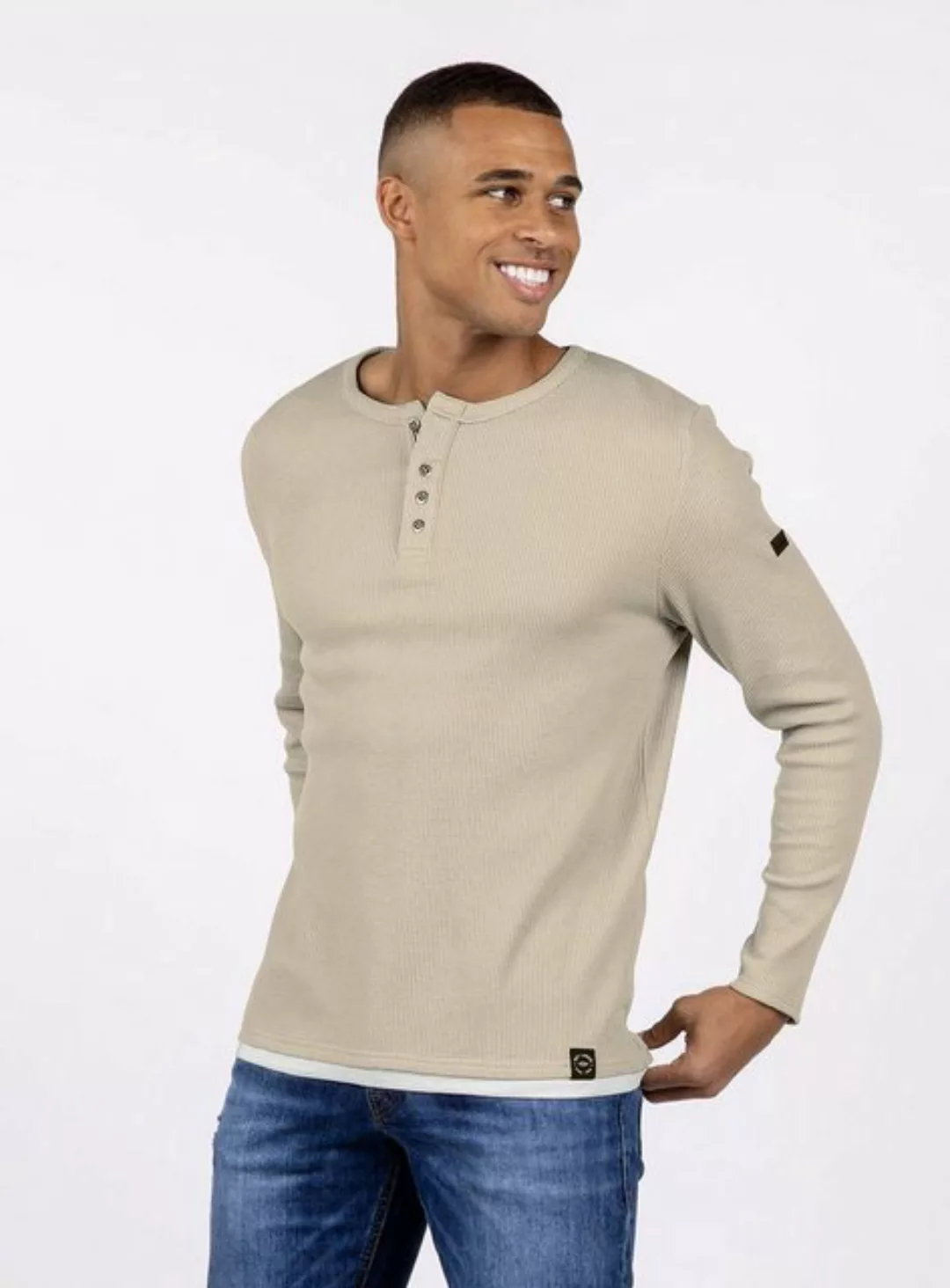 Key Largo Strickpullover Sandro für Herren double Layer Look einfarbig körp günstig online kaufen