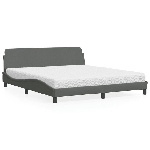 vidaXL Bett Bett mit Matratze Dunkelgrau 180x200 cm Stoff günstig online kaufen