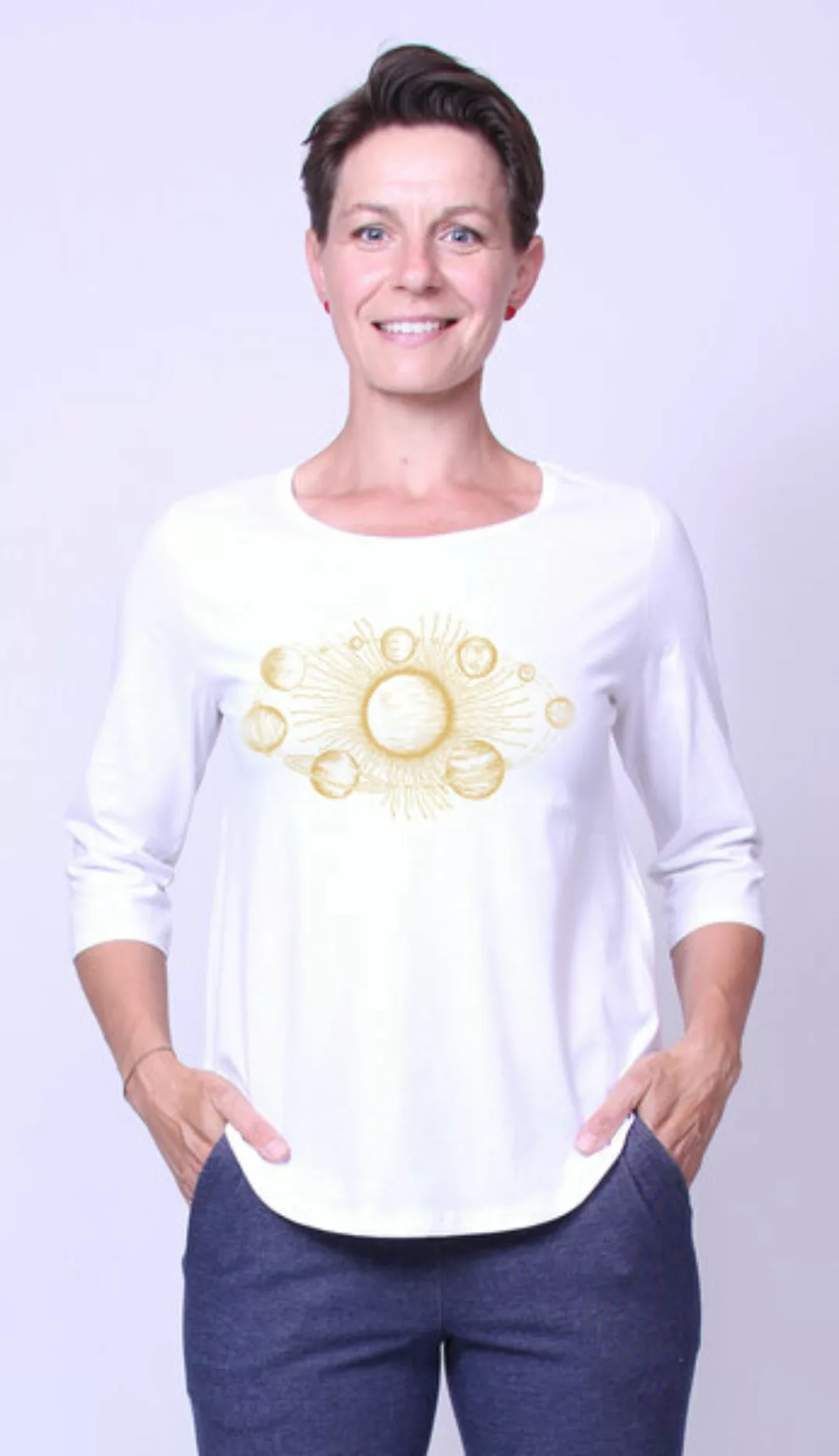 Bio-damen-3/4 Arm Shirt- Sonnensystem günstig online kaufen
