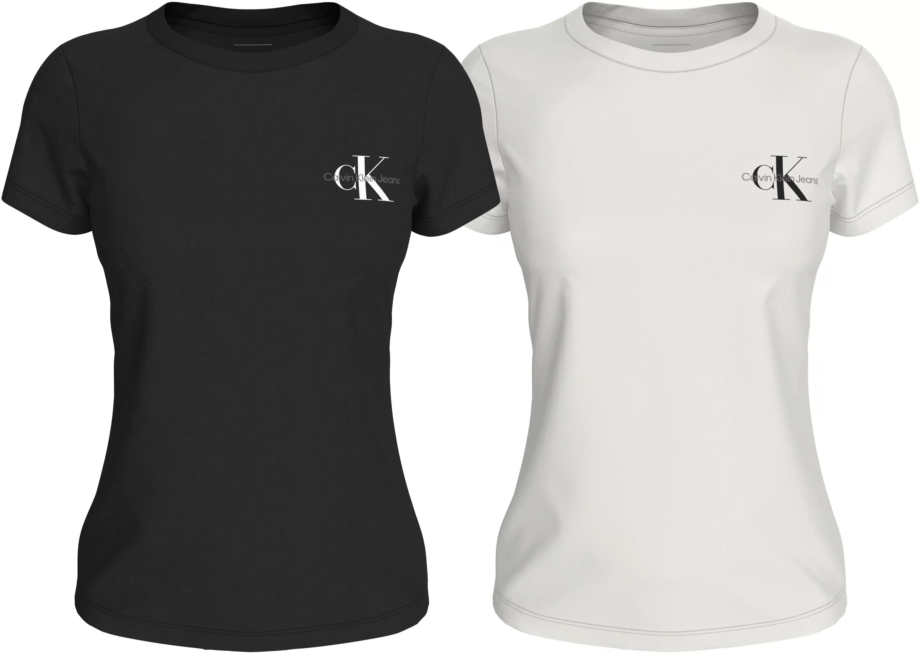 Calvin Klein Jeans Rundhalsshirt 2-PACK MONOLOGO SLIM TEE (Packung, 2-tlg., günstig online kaufen