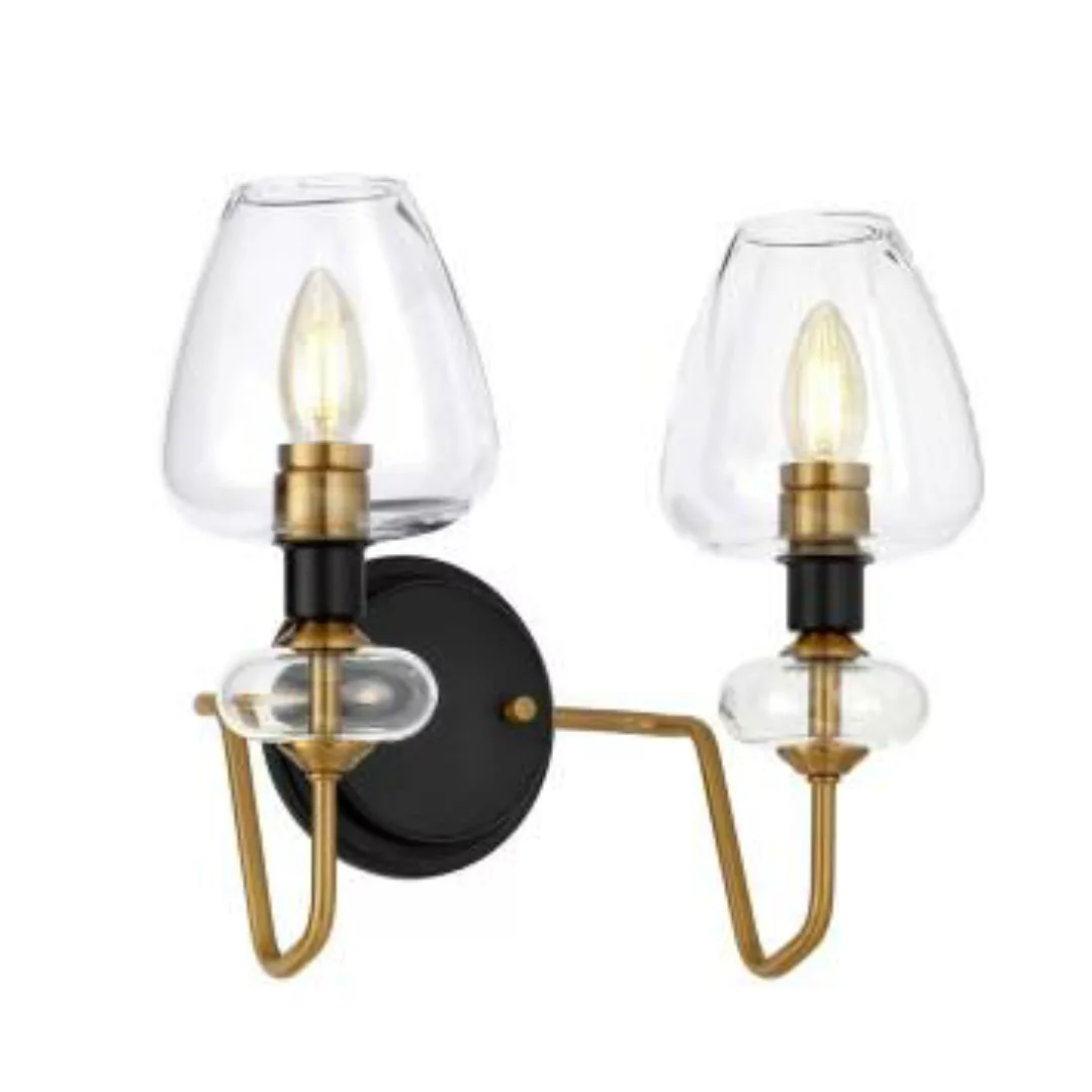 Wandlampe mit Schirm Metall Glas Klassisch MAIYA günstig online kaufen