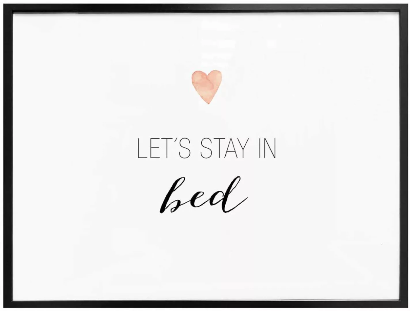 Wall-Art Poster »Let's stay in bed«, Schriftzug, (1 St.), Poster ohne Bilde günstig online kaufen