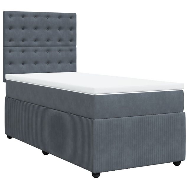 vidaXL Bett Boxspringbett mit Matratze Dunkelgrau 90x200 cm Samt günstig online kaufen