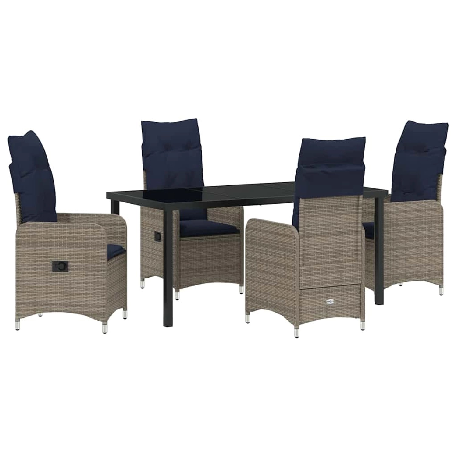 vidaXL Garten Essgruppe 5-Tlg Grau Poly-Rattan 3379691 günstig online kaufen