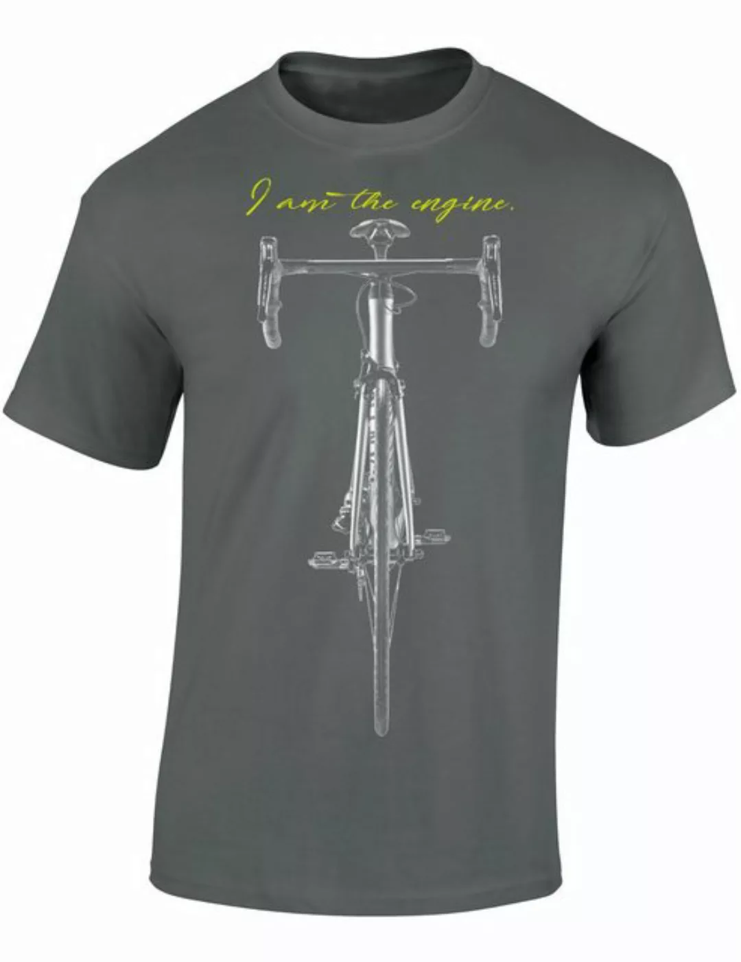 Baddery Print-Shirt Fahrrad T-Shirt: "I am the engine", hochwertiger Siebdr günstig online kaufen