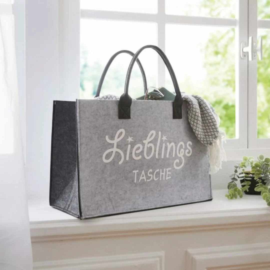 Home-trends24.de Henkeltasche Filz Tasche Liebelingstasche Henkel günstig online kaufen