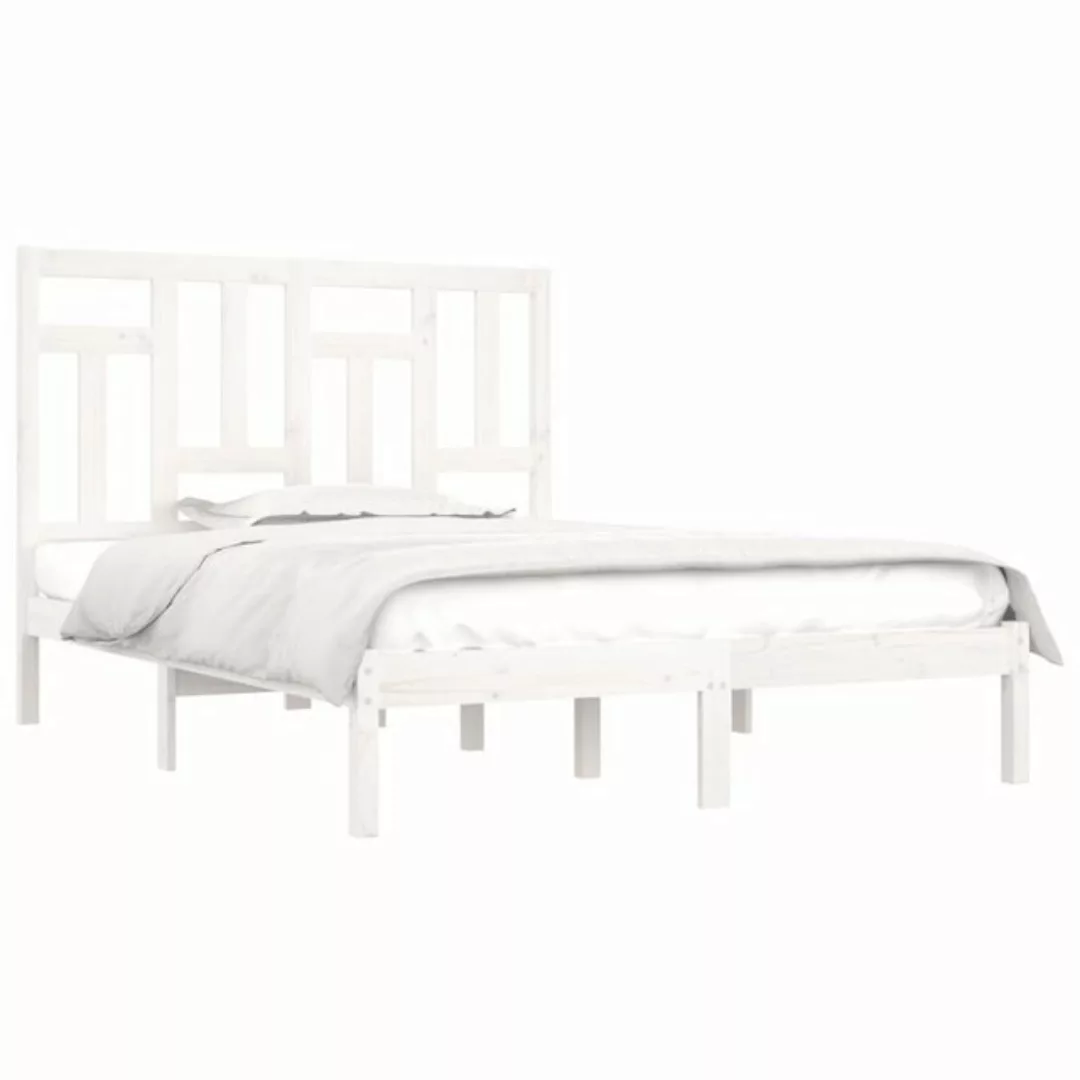 vidaXL Bett Massivholzbett Weiß 120x190 cm günstig online kaufen