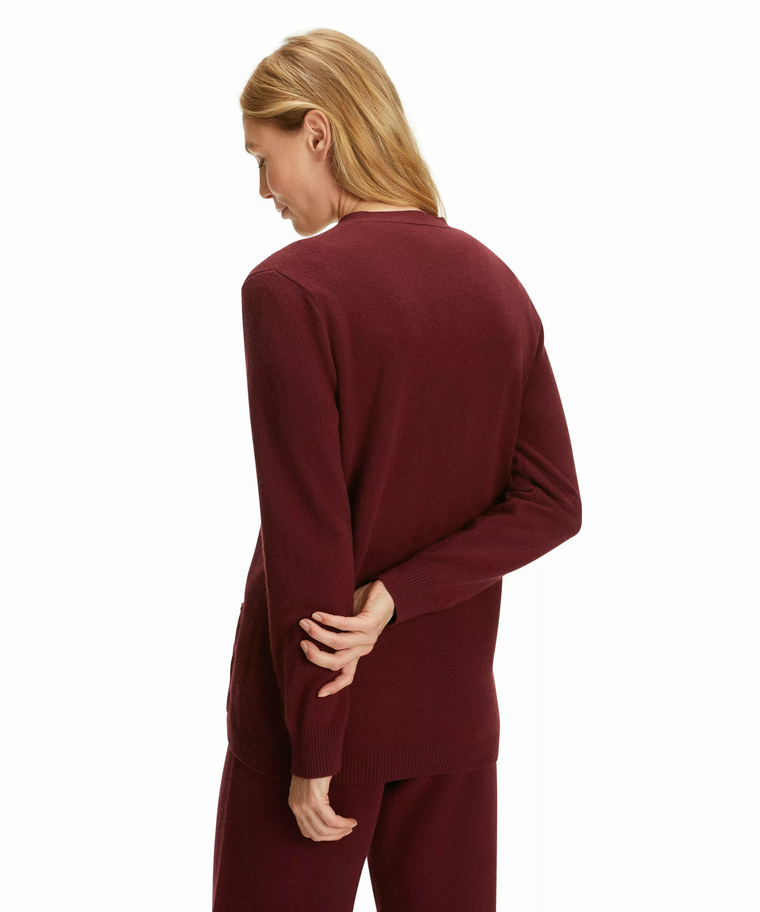 FALKE Damen Jacke V-Ausschnitt, XL, Rot, Uni, Kaschmir, 64166-860605 günstig online kaufen
