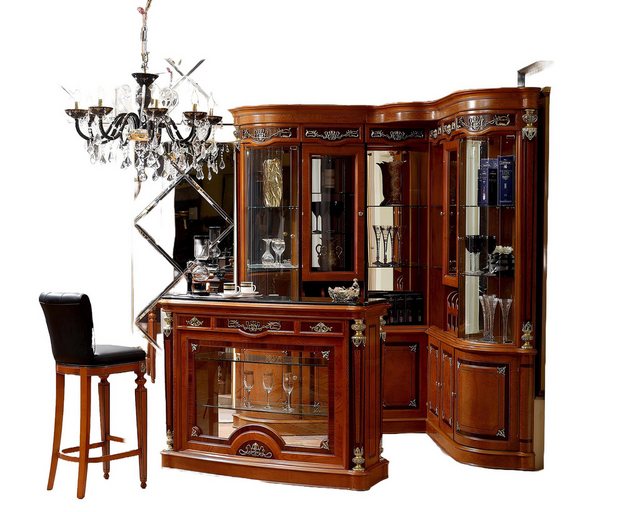 Xlmoebel Vitrine Elegante Eckvitrine Bar Ecke Barock Rokoko Schrank Bar Möb günstig online kaufen