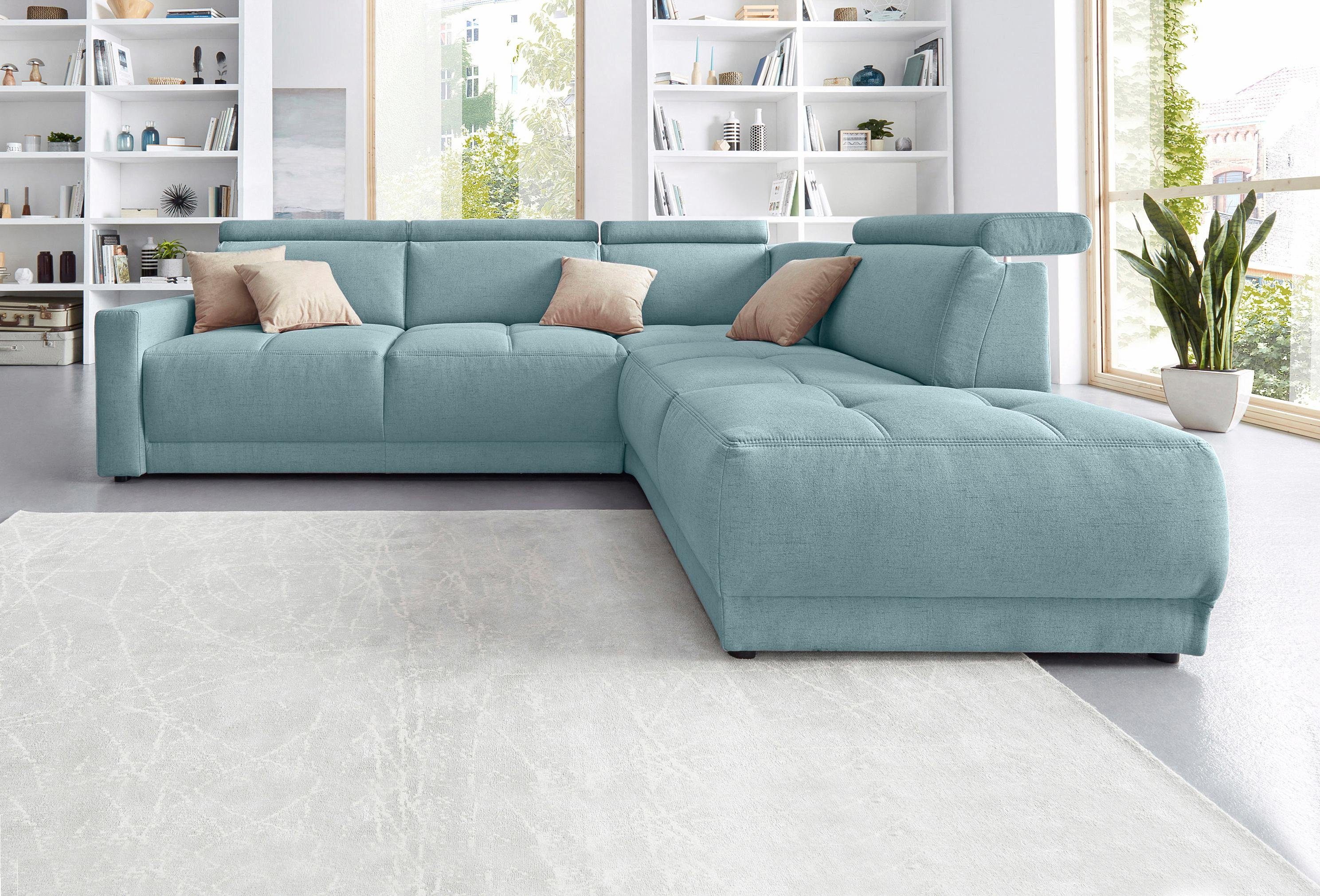 DOMO collection Ecksofa "Ava, moderne Sitzheftung mit toller Doppelnaht, ko günstig online kaufen