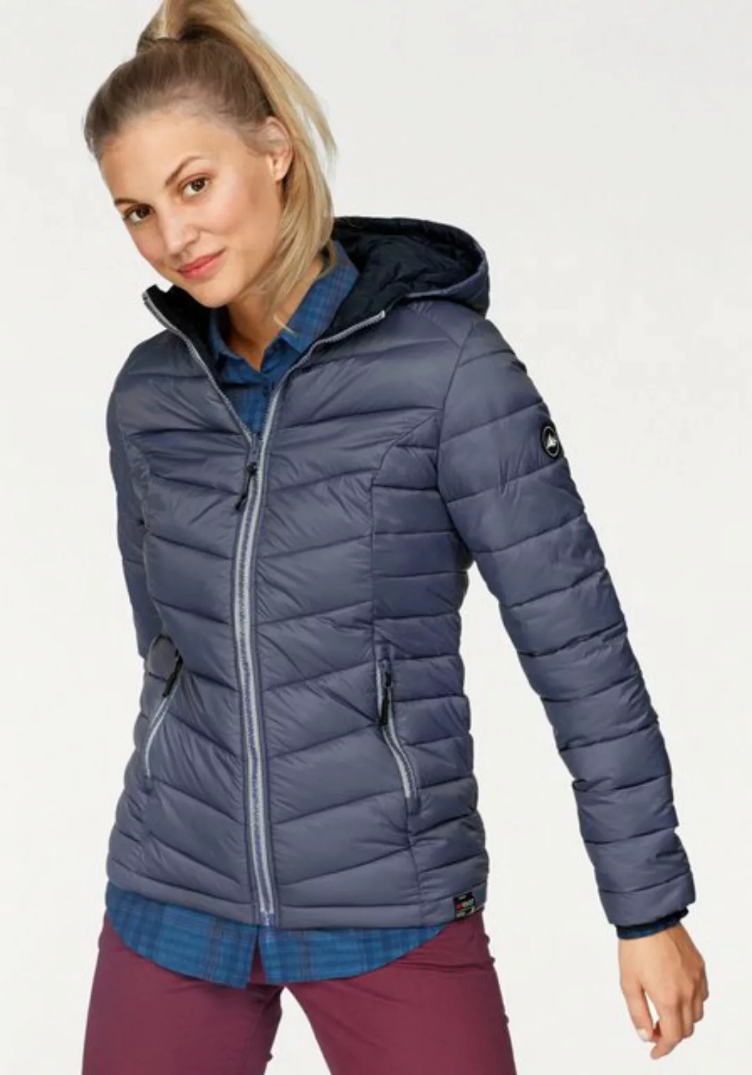 Polarino Steppjacke, mit Kapuze, für kühle Tage, aus leichtem Webmaterial, günstig online kaufen