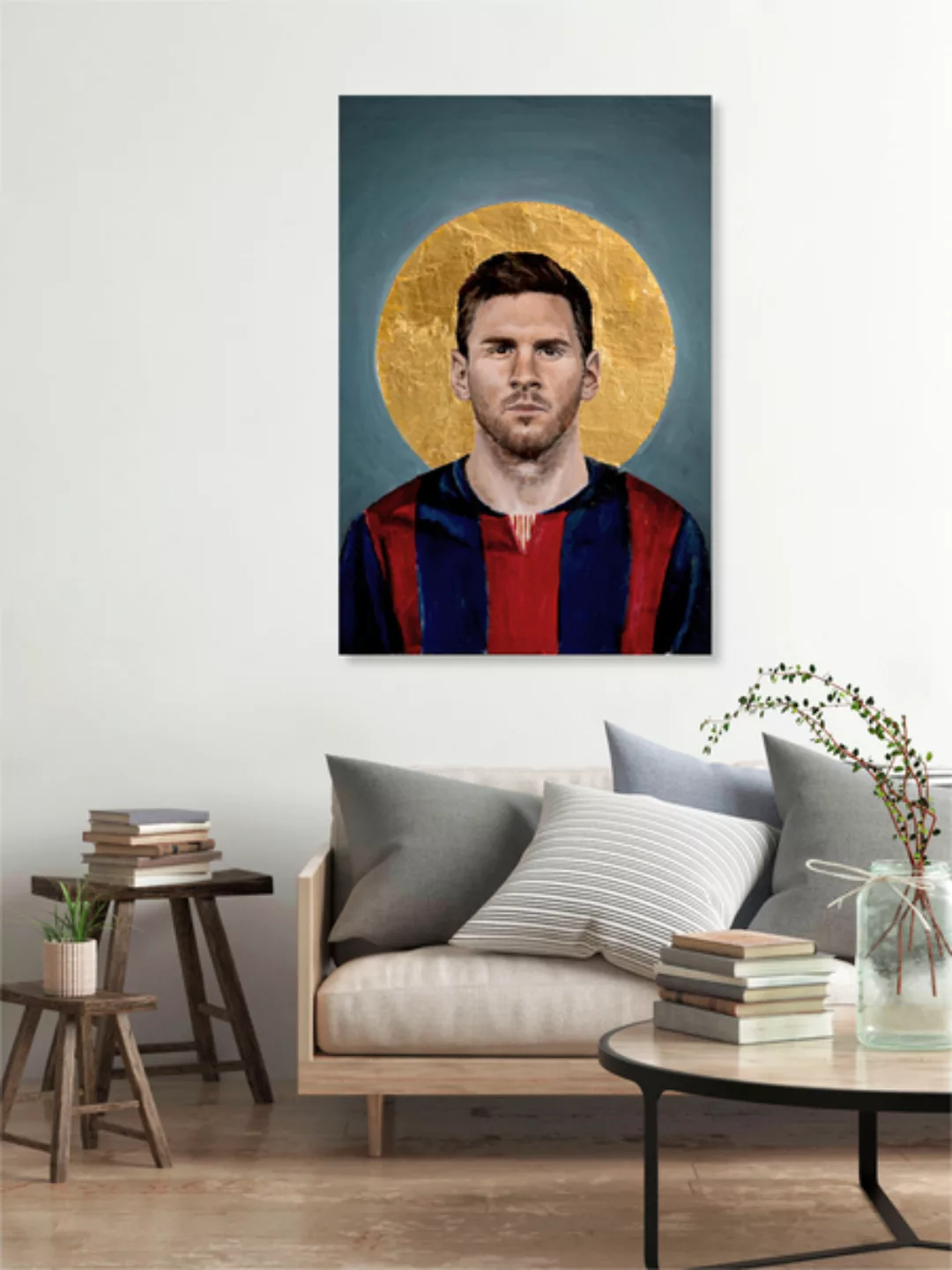 Poster / Leinwandbild - Lionel Messi Beim Fc Barcelona günstig online kaufen