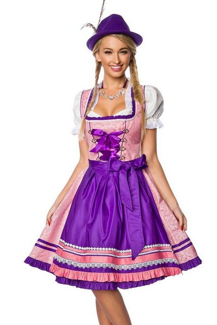 Dirndline Dirndl 2-tlg. Trachten Set: Premium Dirndl mit Schürze in rosa/li günstig online kaufen