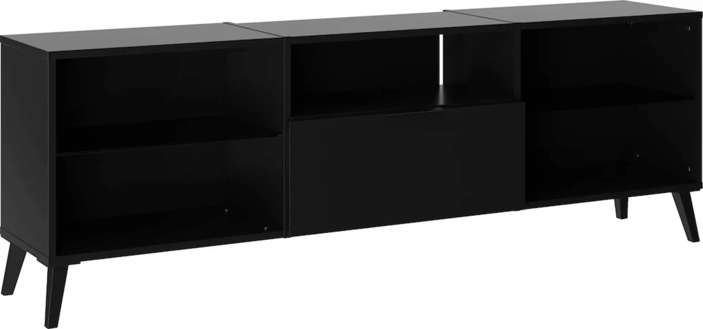 FMD TV-Schrank TV-Schrank 153,5x31,7x52 cm Schwarz günstig online kaufen