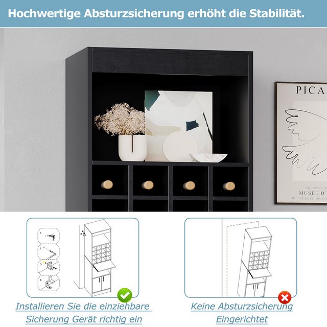 REDOM Vitrine Wohnzimmerregal, Eckschrank,Highboard (180cm hoch, 1-St., 16 günstig online kaufen
