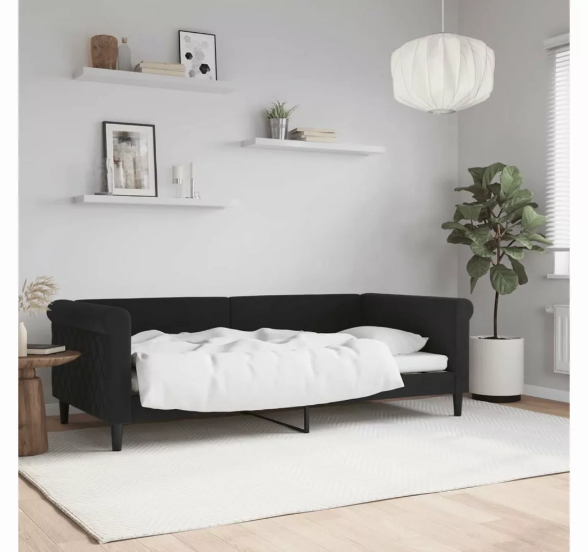 vidaXL Gästebett Tagesbett Schwarz 90x190 cm Samt Gästebett Gästecouch Gäst günstig online kaufen