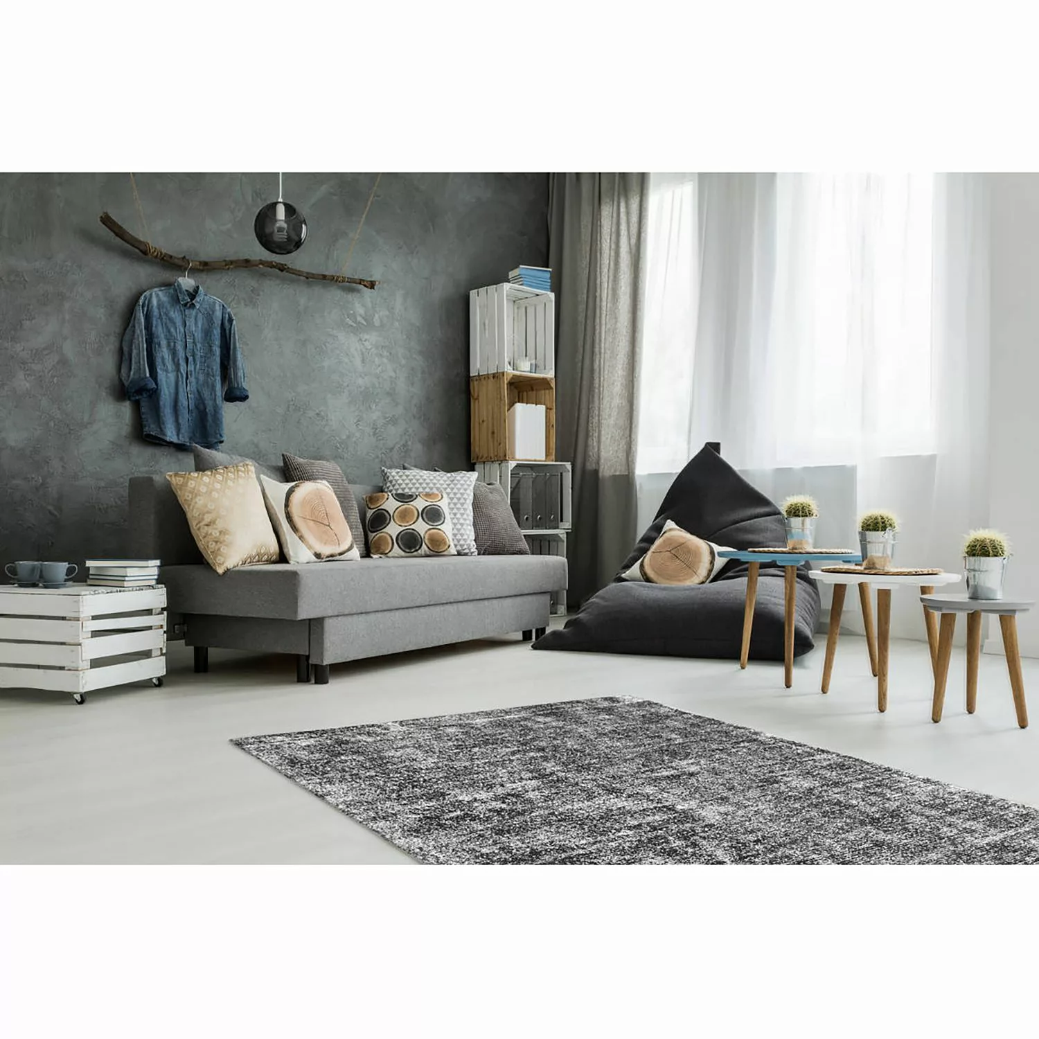 Kayoom Design-teppich Etna 110 Anthrazit 160cm X 230cm günstig online kaufen