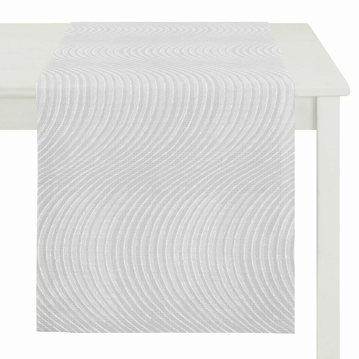 home24 Apelt Tischläufer Topa Weiß Webstoff Modern 48x140 cm (BxT) günstig online kaufen